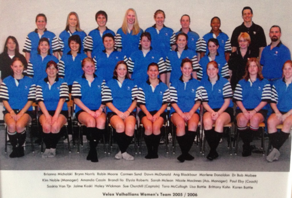 Velox Valkyries- VIRU 1st Div Island Champs/ BCRU 1st div Provincial Champs 2005-2006