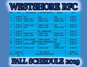 Fall 19 combined schedule poster